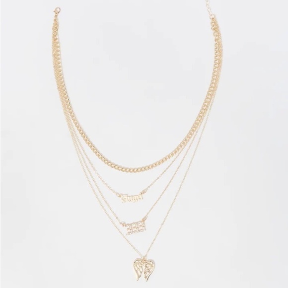 LAYERED  Angel Necklace - Gold tone - Picture 2 of 4